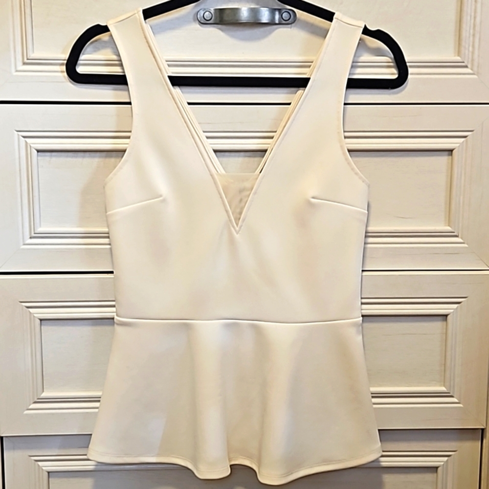 Cream Peplum Top